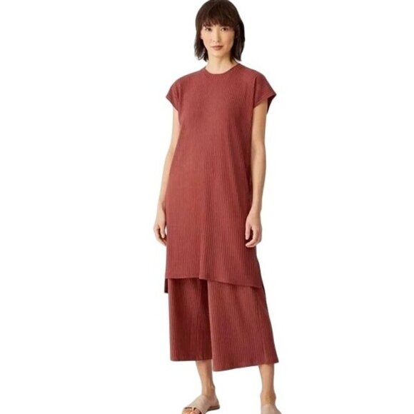 Women's - Eileen Fisher Ribbed Crew Neck Dress, Size Small - Picture 1 of 7